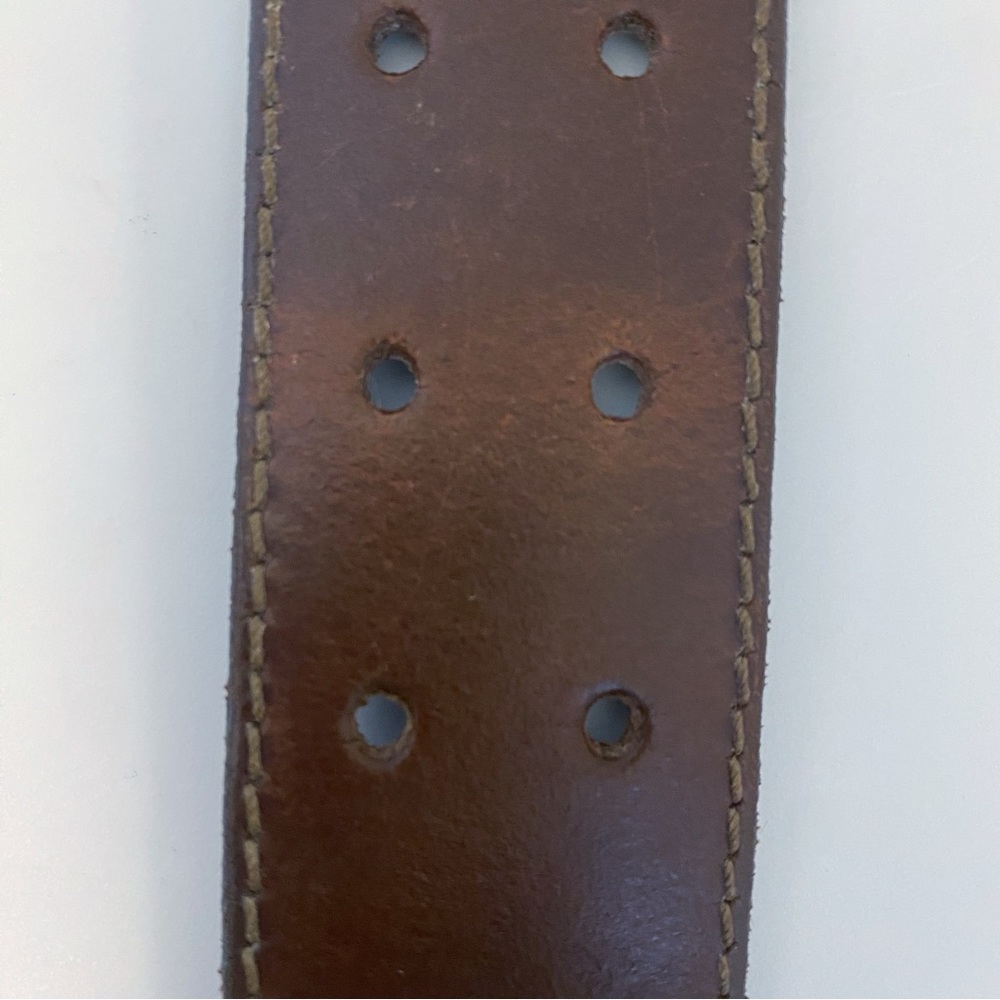 Brown Leather Two Prong Belt - Picture 4 of 7